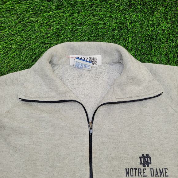 Vintage Notre-Dame Zip Sweatshirt Womens XL 24x26 Baggy - Picture 9 of 14